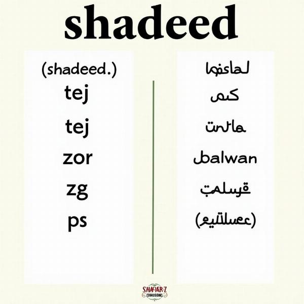 Shadeed vs. Other Words