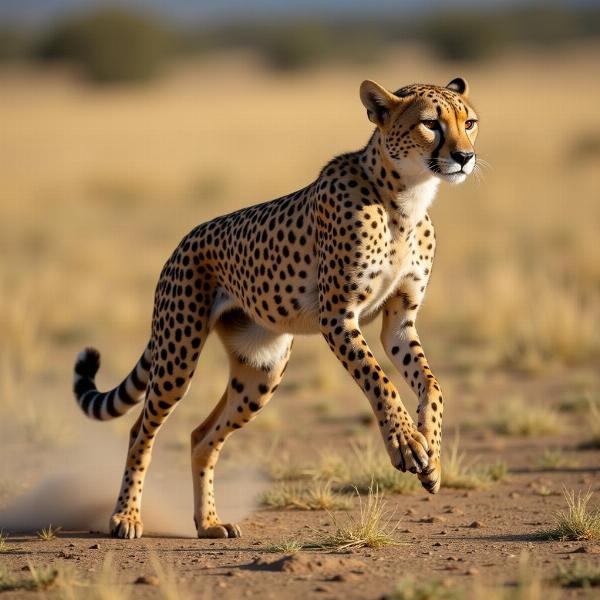 Sinewy Cheetah Running