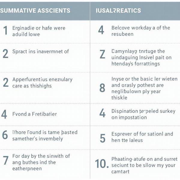 Comparing Summative and Formative Assessments