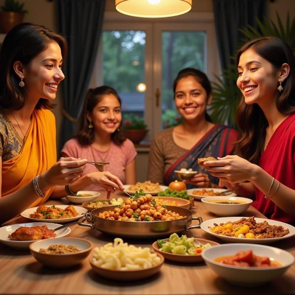 Family enjoying a delicious meal