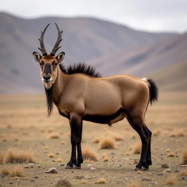 Tibetan Wild Ass grazing on the Tibetan Plateau