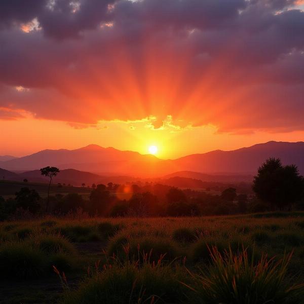 Sunrise over the Indian landscape