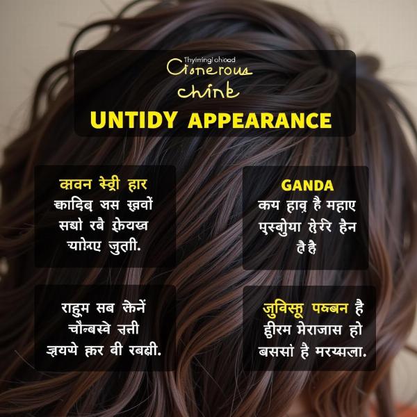 Untidy Hair Hindi Word