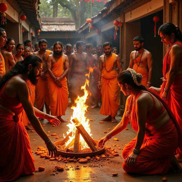 A traditional Vaidika ritual being performed