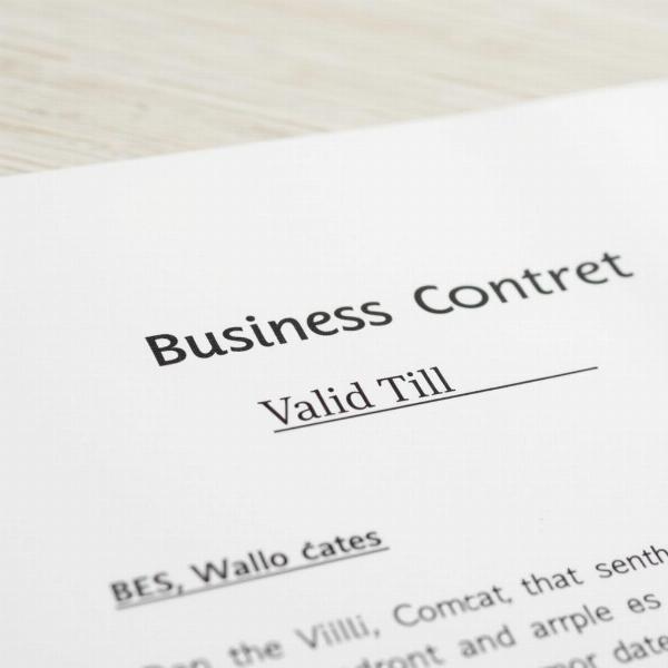 Valid Till Date on a Business Contract