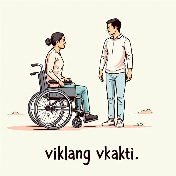 Illustration of a person using a wheelchair