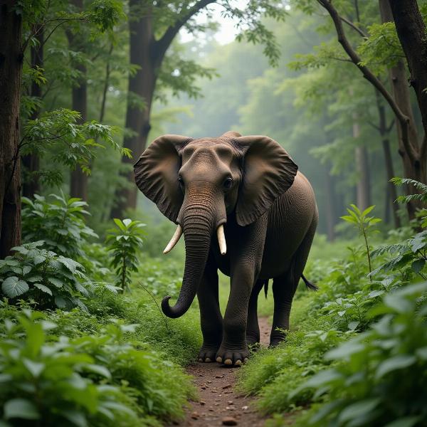 Wild Elephant in Jungle