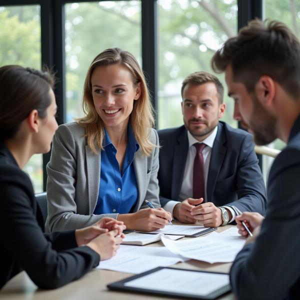 Account assistant in a meeting