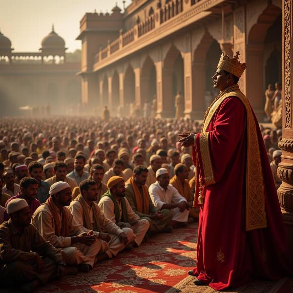 Image Depicting a King Addressing his People