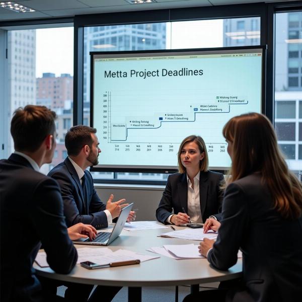 Business people discussing a deadline in a meeting