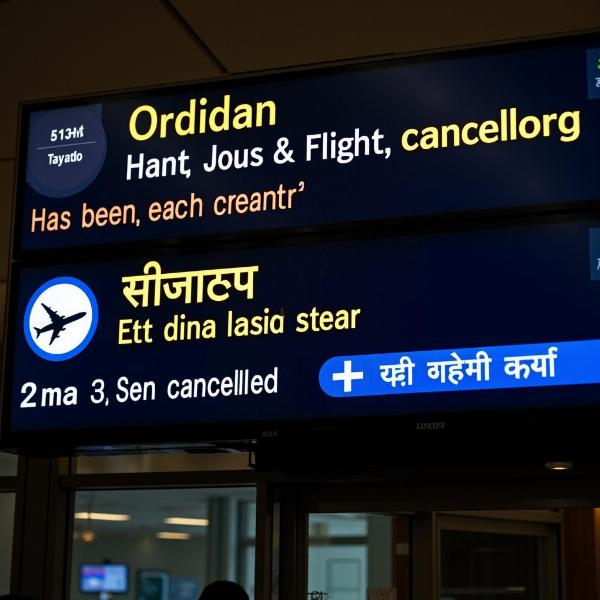 Cancelled Flight Announcement at Indian Airport