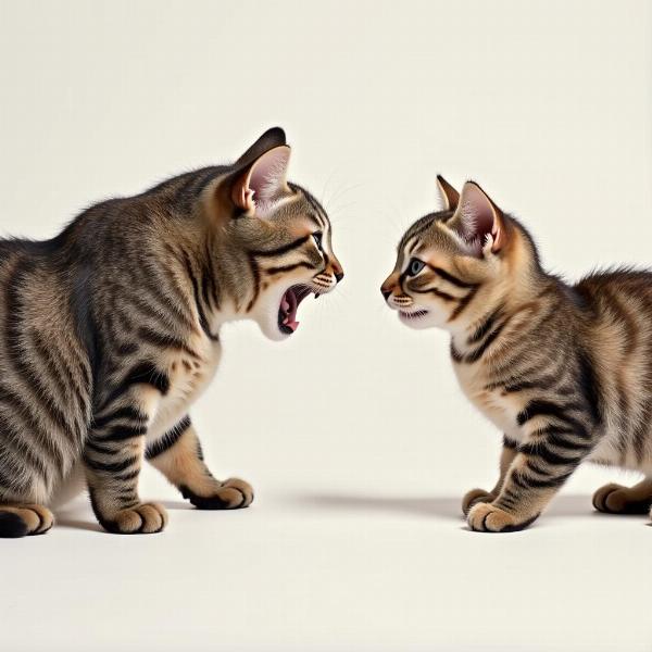 Cat Hissing at Another Cat