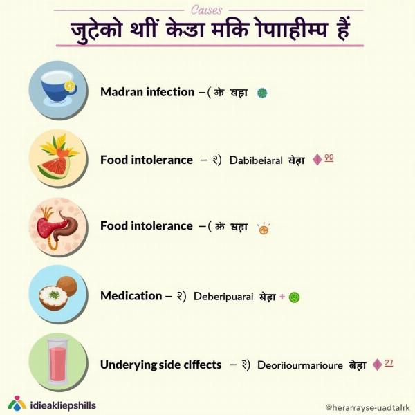 Causes of Diarrhoea in Hindi