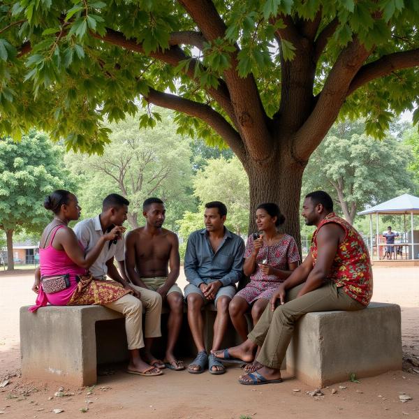 Village Gathering on a Chabutara