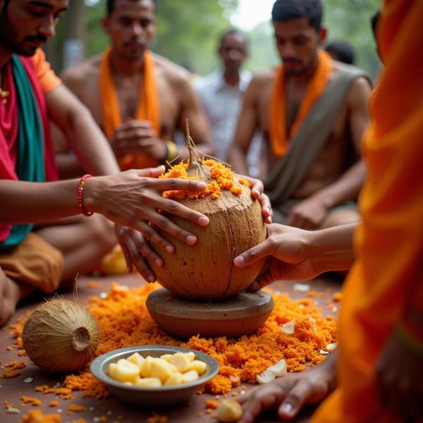 Coconut Tree Religious Offering