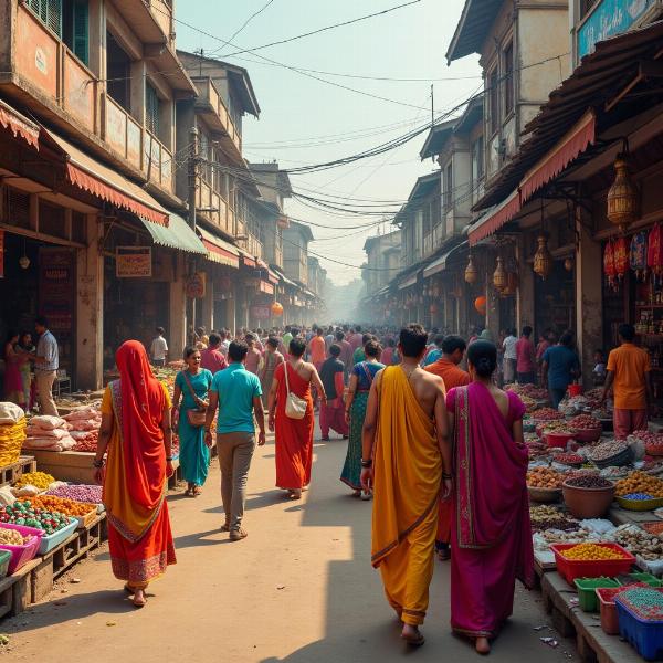 Crowded Indian Market