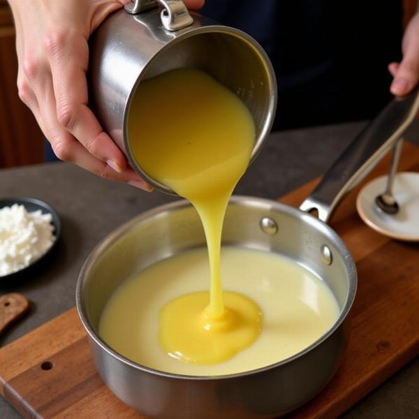 Decanting ghee in Hindi