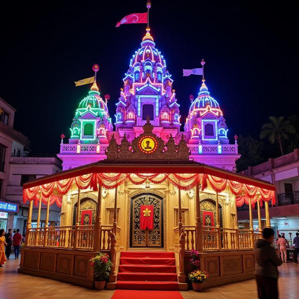 Decorated Indian Temple during Festival