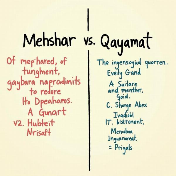 Difference Between Mehshar and Qayamat