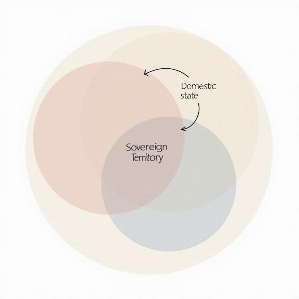 Diagram illustrating the relationship between domestic territory and sovereign state