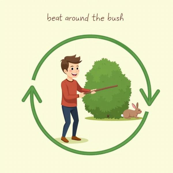 Illustration of beating around the bush