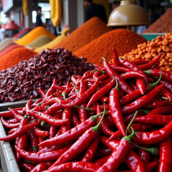 Dried Red Chillies in an Indian Market