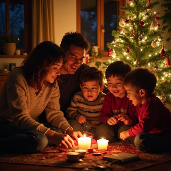 Family Singing Carols at Home