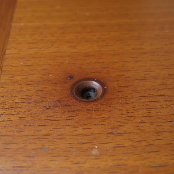 Dent in wooden furniture as a divet