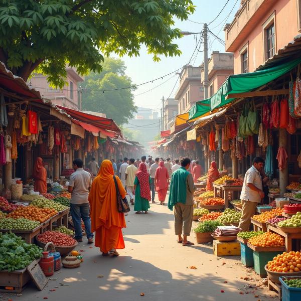 Rural Indian Market Scene