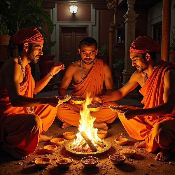 Havi offering in a Vedic ritual