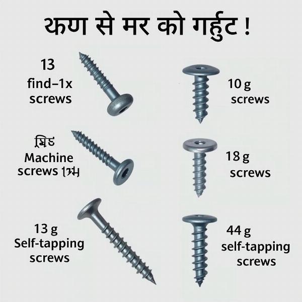 Hindi meaning of screw in hardware context