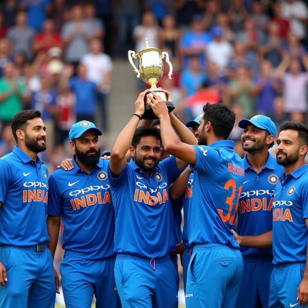 India Winning a Cricket Match