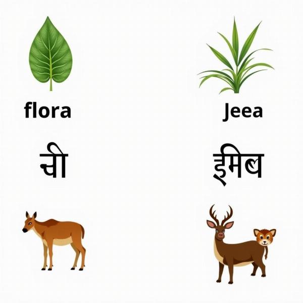 Hindi Translation of Flora and Fauna