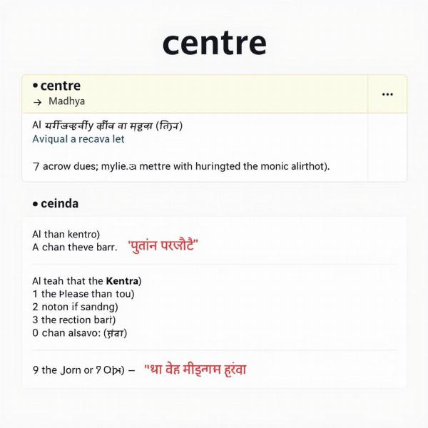 Hindi Translation for Centre