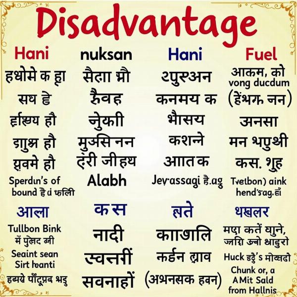 Hindi Translation of Disadvantage