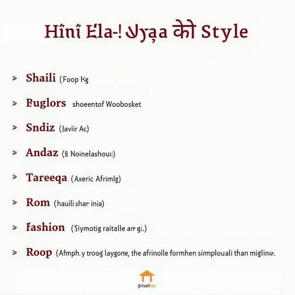 Hindi Words for Style