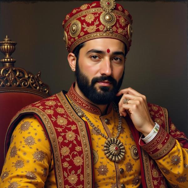 Humayun, the second Mughal emperor, depicted in a regal portrait.