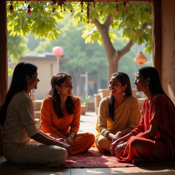 Indian Family in Conversation