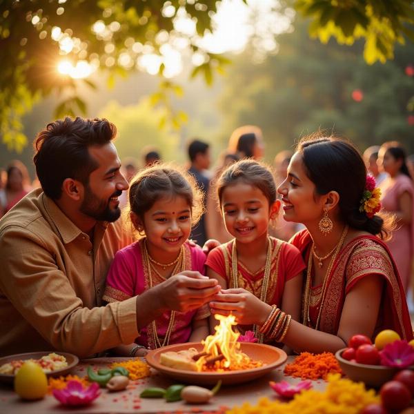 Celebrating Traditions in an Indian Family