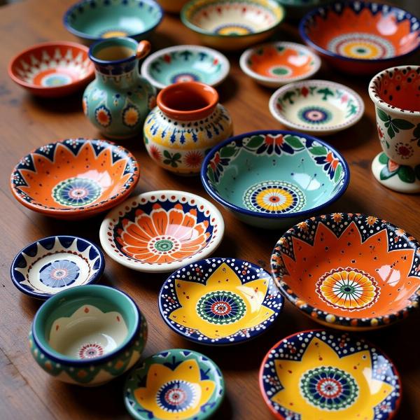 Hand-Painted Indian Pottery with Vibrant Designs