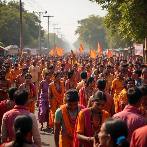 Joining a Procession in India