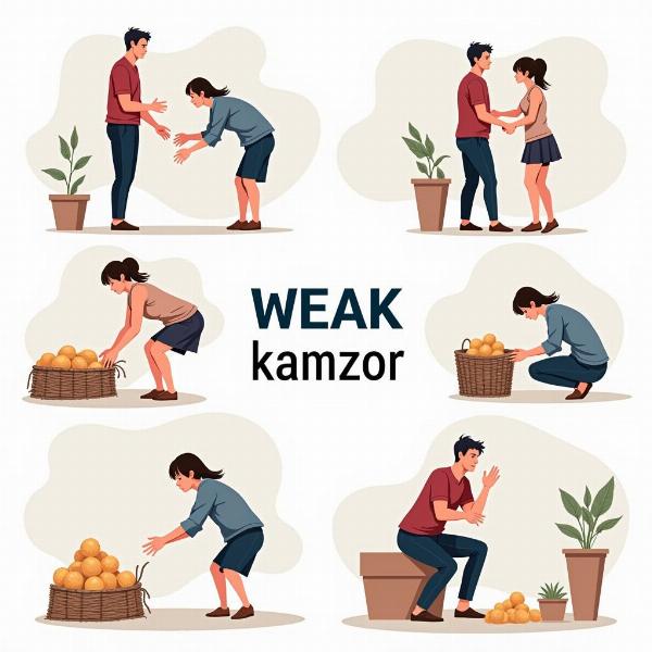 Kamzor meaning in different contexts