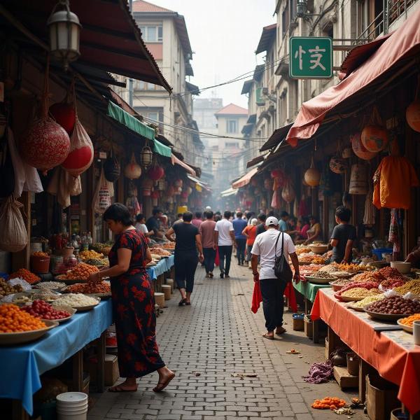 Crowded market scene - Lapak Meaning