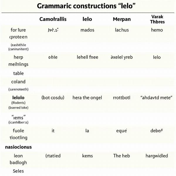 Lelo in Different Grammatical Constructions