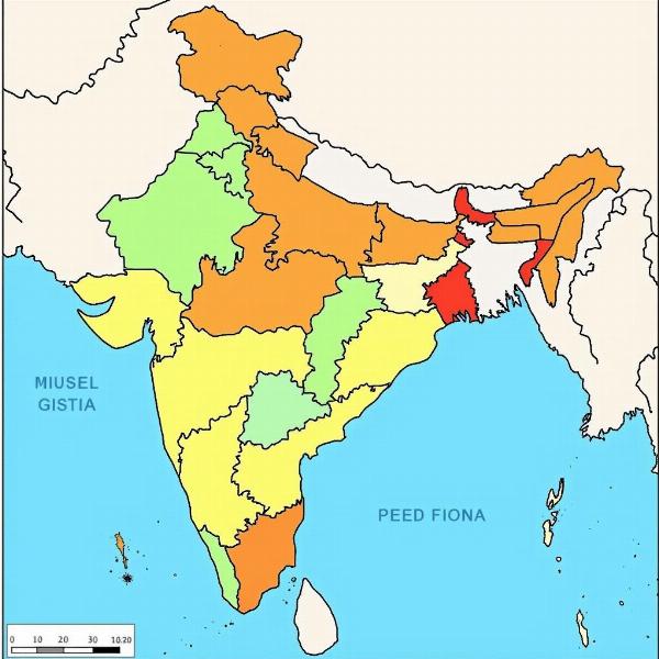 Linguistic States Map of India