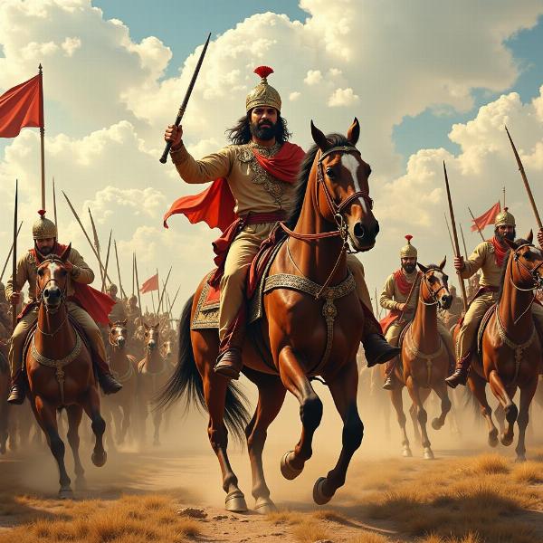 Maharana Pratap Leading His Army into Battle