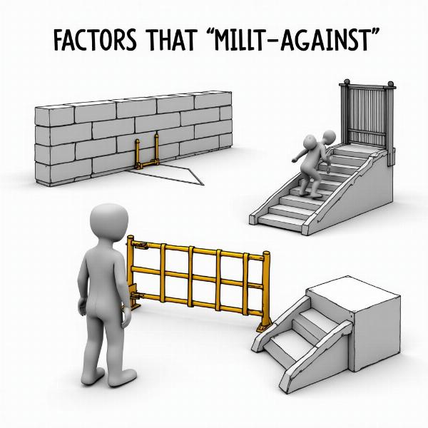 Obstacles representing militating factors