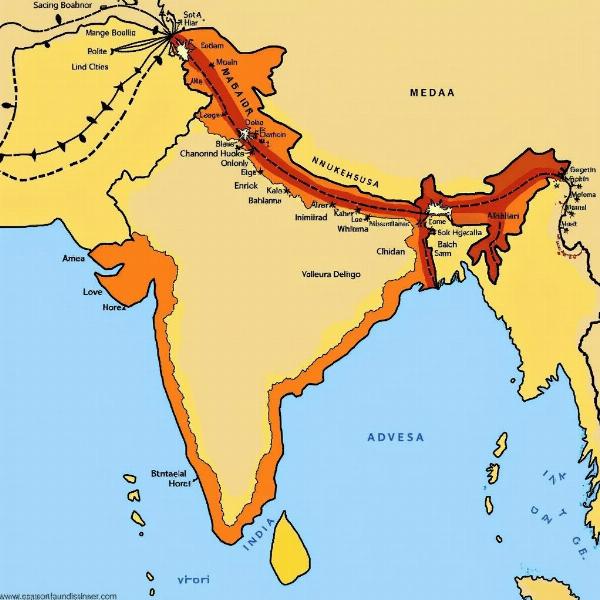 Mughal Empire Map of India