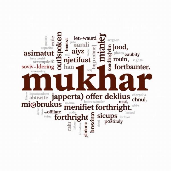 Word cloud of synonyms for Mukhar