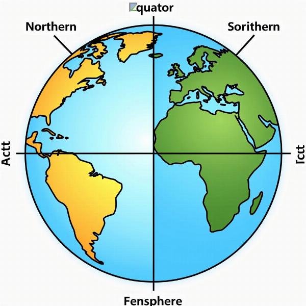 Northern and Southern Hemispheres Divided by the Equator